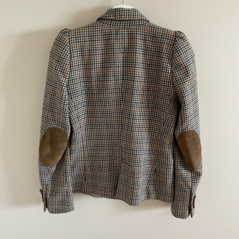 Zara Double Breasted Houndstooth Blazer Size Small - Dark Academia Aesthetic - Picture 2 of 12